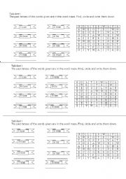 English Worksheet: Words  Maze (Simple Past Tense)