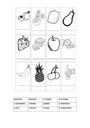 English Worksheet: Fruit