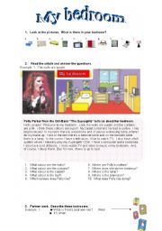 English Worksheet: My bedroom