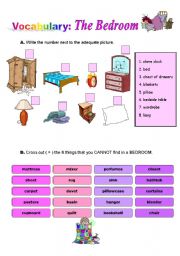 English Worksheet: The Bedroom