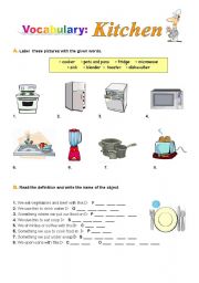 English Worksheet: The Kitchen