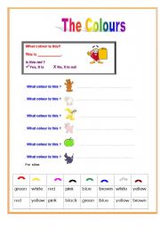 English Worksheet: colours 