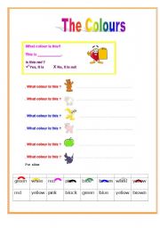 English worksheet: colours 