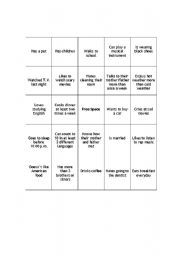 English Worksheet: People Bingo