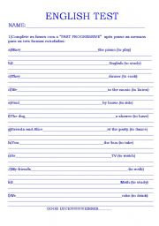 English worksheet: PAST PROGRESSIVE