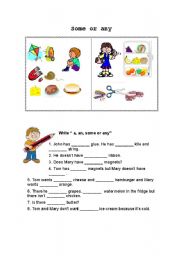 English Worksheet: some or any