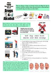 English Worksheet: What do you need to know about drugs and alcohol