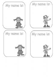 English worksheet: Name tag- black & white