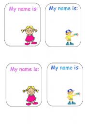 English Worksheet: Name tag- this time in color