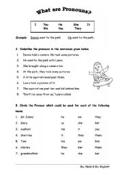 English Worksheet: Pronouns