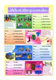 English Worksheet: What they can do Part 2 