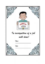 English worksheet: Certificate - Man