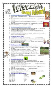 English Worksheet: Idioms to practice!