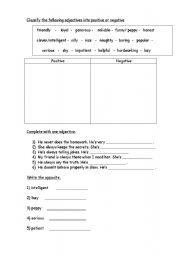 English Worksheet: personality adjectives