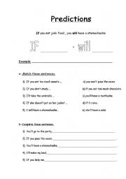 English Worksheet: predictions