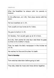 English worksheet: Order the text