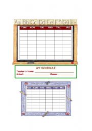 English Worksheet: Specially for us!!! Schedule 31-07-08