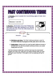 English Worksheet: THE PAST CONTINUOUS TENSE