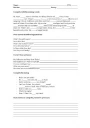 English worksheet: Review