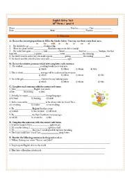 English Worksheet: Entry test