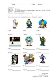 English worksheet: occupations