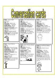 English Worksheet: conversation cards