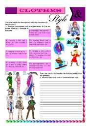 English Worksheet: Clothes and Style