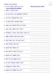 English worksheet: QUESTIONS