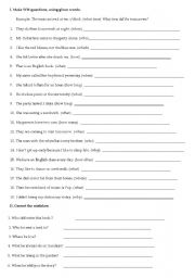 English Worksheet: make WH-questions