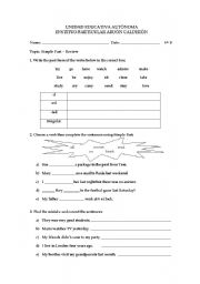 English Worksheet: Simple past Review