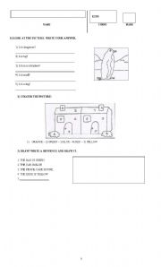 English worksheet: Written test for kids