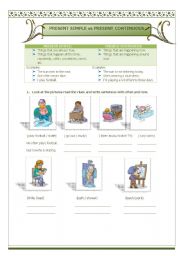 English Worksheet: Present Simple vs present continuous(01.08.08)