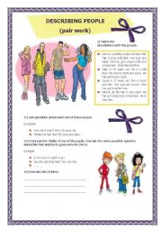 English Worksheet: DESCRIBING PEOPLE (01.08.08)