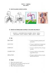 English worksheet: Nutrition test