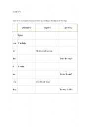 English Worksheet: simple present practice