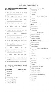 English Worksheet: Past simple and present perferct