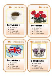 English Worksheet: BRITAIN GO FISH CARD GAME - set 3 symbols II