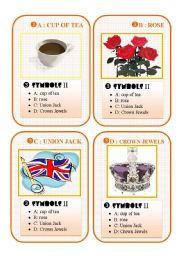 English Worksheet: BRITAIN GO FISH CARD GAME - set 3 symbols II