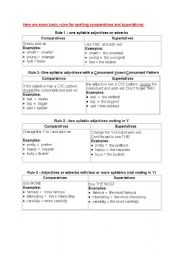 English Worksheet: Rules about Comparatives and Superlatives
