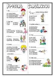 English Worksheet: PRESENT CONTINUOUS