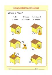English Worksheet: Prepositions of Place (2)