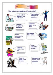 English Worksheet: WHO IS WHO