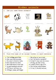English Worksheet: Hidden animals