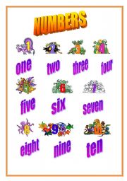 English Worksheet: NUMBERS POSTER