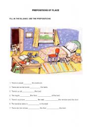 English Worksheet: Prepositions of place