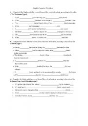English Worksheet: If clauses 1 and 2