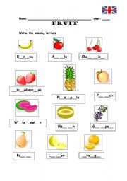 English Worksheet: Fruit 2
