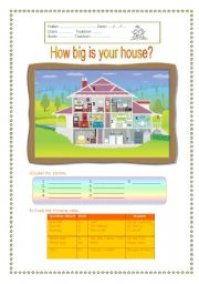 English Worksheet: How big is your house?