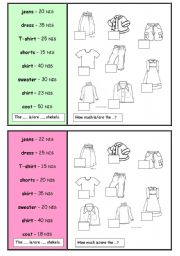 English Worksheet: Pair Work_ Clothes