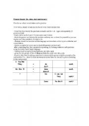 English worksheet: Present Simple - DO and DOES Ss centred consolidation activity